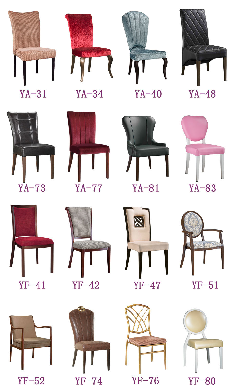 PU chair, aluminum chair, fabric paint imitation wood chair (YA-48)