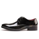 Business Patent Leather Mens Shoes , Brown Mens Dress Shoes With Golden Pattern