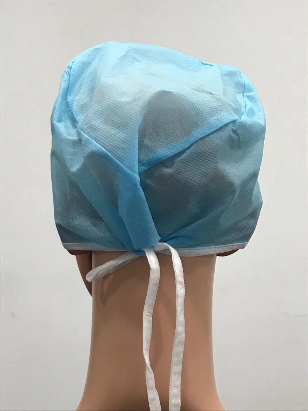 SMS Disposable Non Woven Cap Elastic Non Woven Surgical Cap