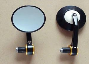 Quality 8cm x 8cm Motorcycle Rear View Mirrors , Harley Davidson Round Black Mirrors wholesale
