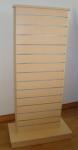 Maple Slat Wall Wooden Retail Display Stands With Aluminum Strip 2 Sides