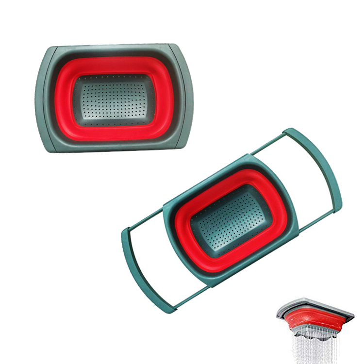 Kitchen Collapsible Colander Over The Sink Strainer 6 Quart Capacity Dishwasher Safe BPA Free