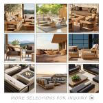 Modern Outdoor Sectional Teak Wood Sofa Set Customized Color for Garden Patio
