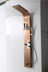 Quality Rose Gold Shower Columns Panels Waterproof 1500*220*70mm Size With Glass Shelving wholesale