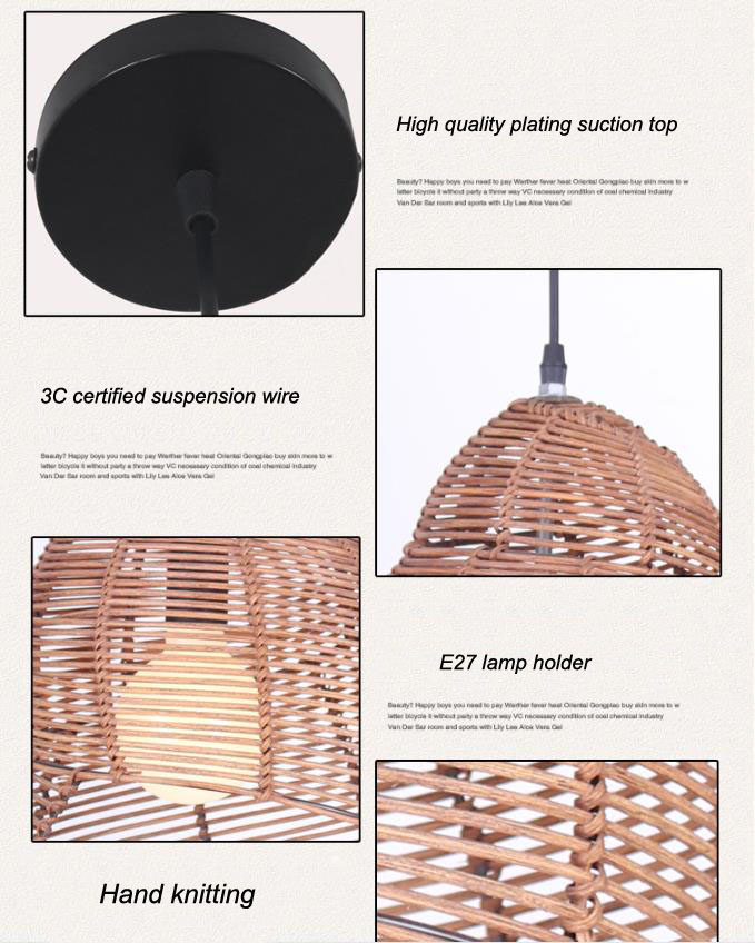 Southeast Asia field snail design rattan chandelier pendant lamp