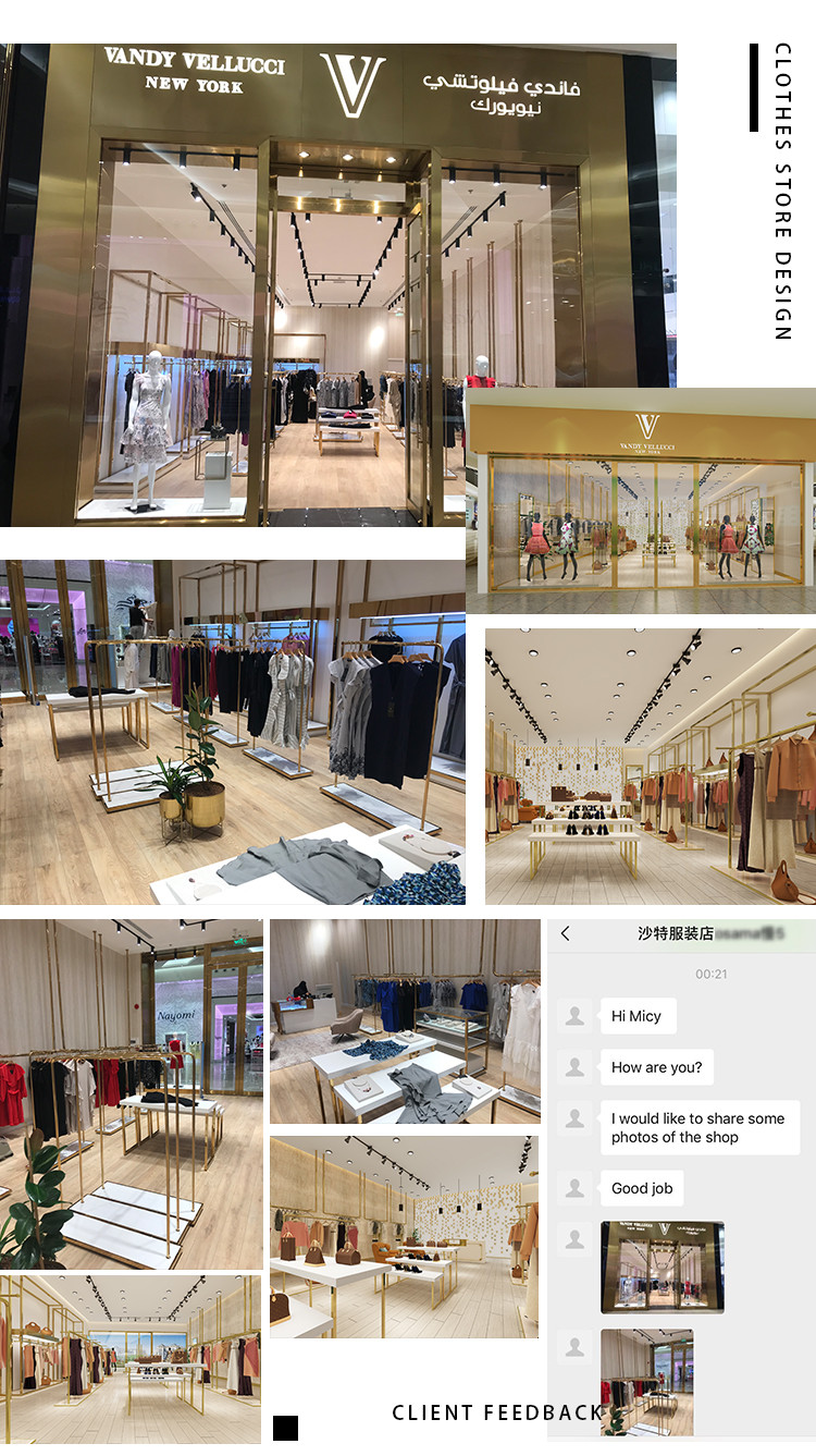 OEM Clothing Shop Display Furniture 16mm MDF Modern Style
