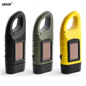 Quality Hand Cranked Solar LED Flashlight Rechargeable Emergency Mountaineering Buckle wholesale