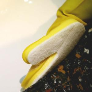 Quality Scouring Pad Dishwashing Gloves With Sponge Customized 35cm Length wholesale