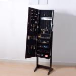 Wardrobe Painting MDF Wooden Mirror Jewelry Cabinet KD Structure European Style