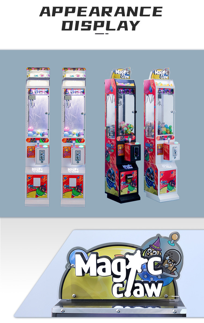 13 Inches Mini Claw Machine Major Prize Coin Operated Arcade Game With Top Locker