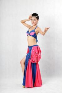 Quality 2 Tones Chiffon Belly Dancing Clothes Sexy Skirts With Slits On The Side wholesale
