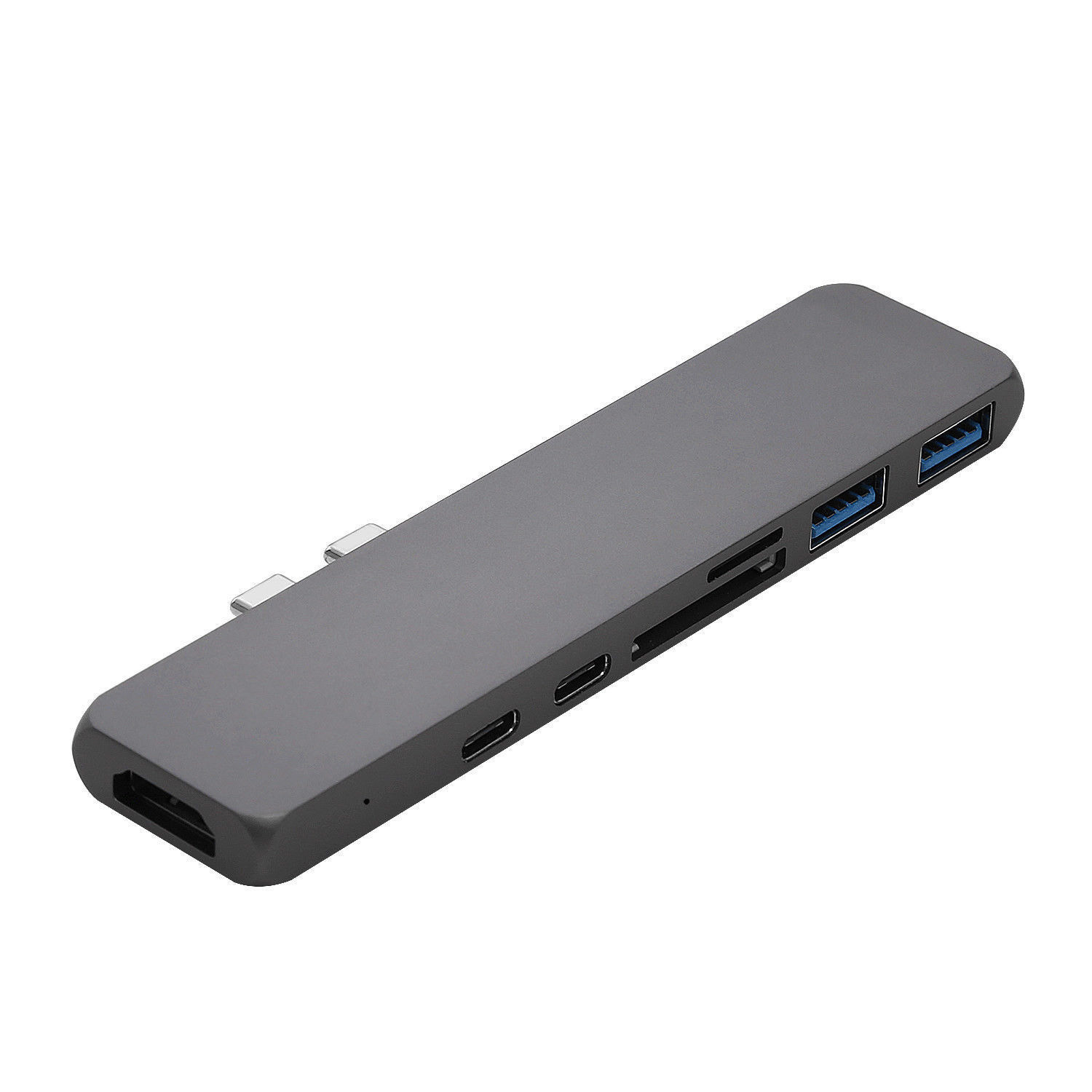 Dual USB C Hub Macbook Pro 2017/2016 13" 15" Accessories Thunderbolt 3 Hub Adapter Type-C Dock MicroSD/SD Card Reader