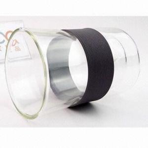 Quality Two-layer Glass Coffee Cup with Silicone Sleeves, 360mL wholesale