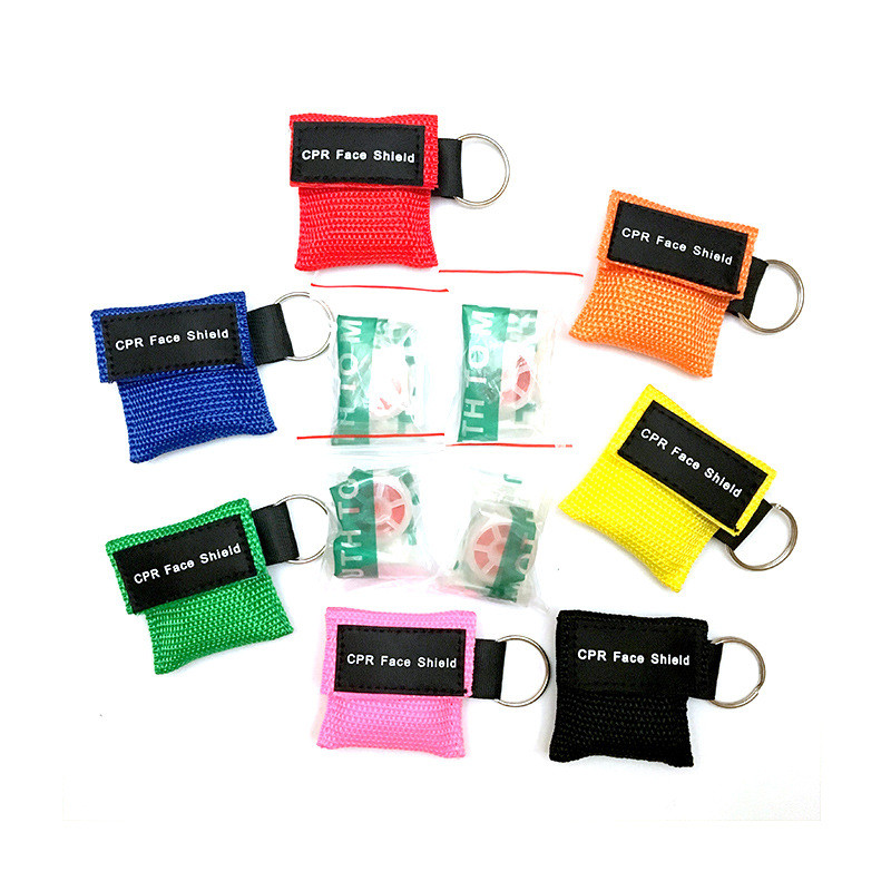Portable Colorful CPR Mechanical Respirator Keychain Logo Customized