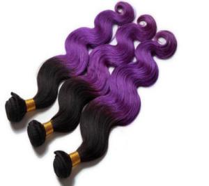 Quality Ombre Virgin Russian Human Hair Burgundy Hair Extensions 18inch wholesale