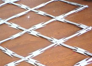 Quality Hot Dipped Galvanized Diamond Concertina Wire Fencing 500mm Coil Diameter wholesale