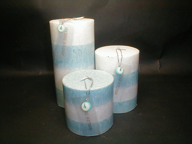 100% palm wax 2 color tones scented pillar candle with pearl and printing fragrance card