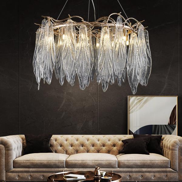 Modern Led Chandelier For Living Dining Room Creative Glass farmhouse light(WH