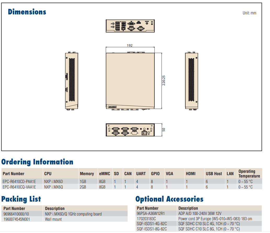 -Advantech- Embedded PCs EPC-R Series EPC-R6410CQ-VAA1E ,price favorable Ready to Ship