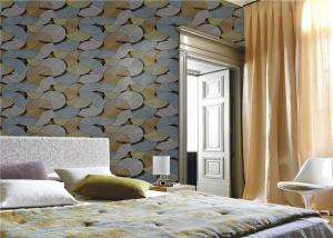 Quality Washable 3D PVC Wallpaper , Geometric Textured Wallpaper For Wall Decoration wholesale
