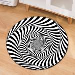 3D Geometric Pattern Round Chair Mat Living Room Sofa Floor Carpet