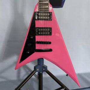 Quality Left-Handed Pink Swallow Tail V Solid Body Electric Guitar Open Pickups 22 Fret wholesale