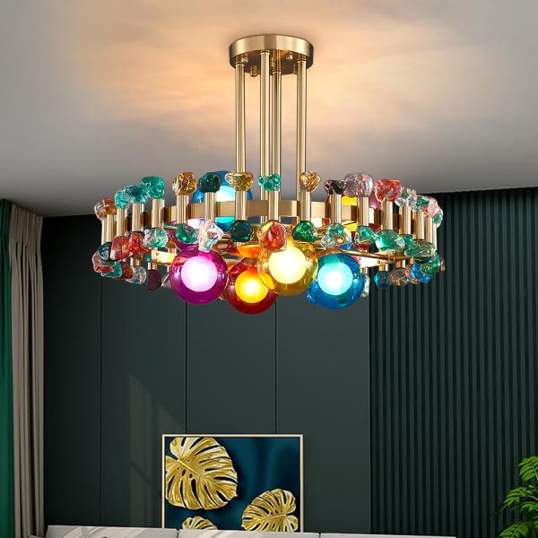 Chandelier lighting for dining room Home Decoration Gold Round Kitchen Fixture