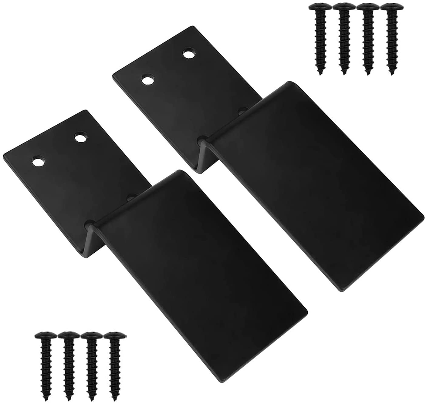 Strengthen Your Door with Z-Shape Black Security Lock Brackets Heavy Duty Design