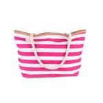 Custom Shopping bags With Cotton Rope Handle Red Striped 43*37*12 cm