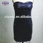 Latest sexy plus size club sequins fashion lady plain women office dress for