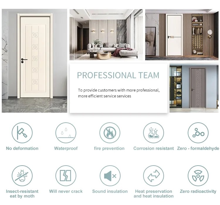 Entrance WPC Glass Door Waterproof Solid Wood 45mm Thickness Kitchen Use