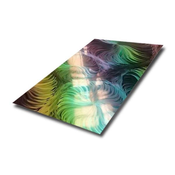 Cheap Colorful Stainless Steel Sheet Mirror 304 Fantasy Color Gradient 3D Laser Sheet for sale