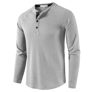 Quality Men′s Underwear Long Sleeve T-Shirt Men′s Bottom Shirt Top Waffle T-Shirt wholesale