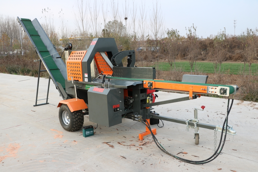 Powerful 20ton Gasoline Portable Split Wood Firewood Processor Machine for Forestry