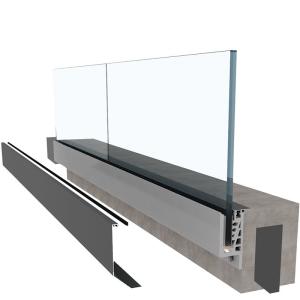 Quality Tempered Glass Aluminium U Channel Profiles For 10mm Glass Railing wholesale
