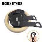 28mm Wooden Pull Up Rings Olympic Double Layers Durable Nylon 8 Feet Stitches