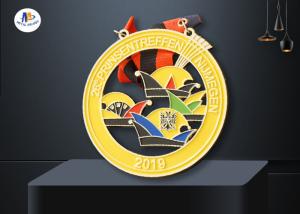 Quality Custom Carnival Bespoke Medals Shiny Brass Plating Soft Enamel With 2 Eyes wholesale
