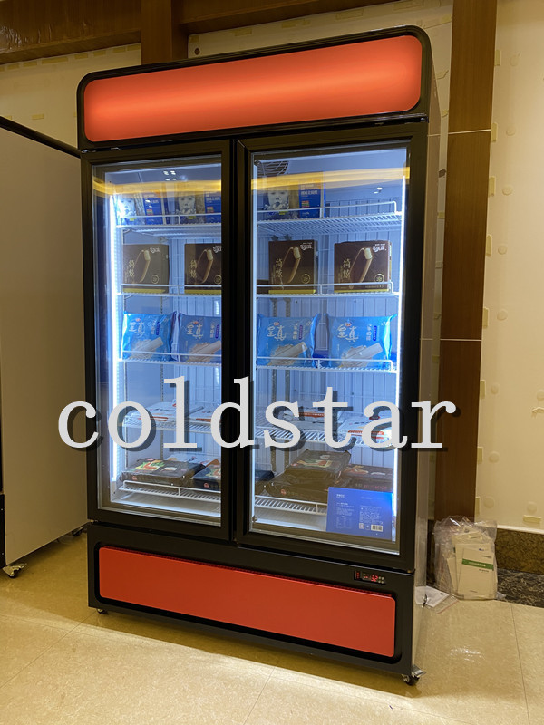 -22C Commercial upright glass door freezer showcase ice cream display freezer