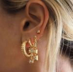 Textured Snake Chain Hoop Earring in 925 Sterling Silver for Girls' Accessory