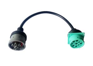 Quality Green Deutsch 9-Pin J1939 Male to 6-Pin J1708 Female CAN Bus Cable wholesale