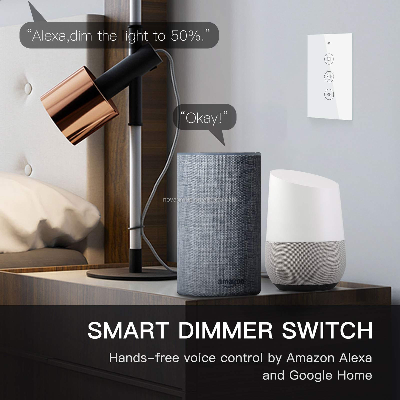 Tuya Smart Dimmer Switch wifi led dimmer switch Smart 1/2Gang Compatible with Alexa and Google Assistant