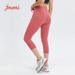 80%Nylon Women Yoga Workout capris Leggings Tights With Waist Pocket