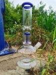 5mm Clear Glass Beaker Base Double Spiral Percolator Bongs 14 Inch