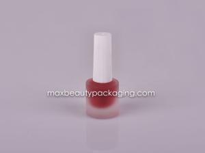 Quality 8ML frosted round staight nail polish bottle matte white nail polish cap flat brush nail polish packaging wholesale