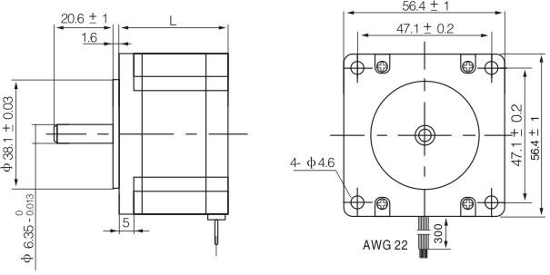 57mm 1.8Degree Enhanced Hybrid stepper motor J57HB51-03