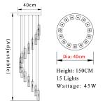 Long Crystal Staircase Chandelier Modern Design Indoor Lighting(WH-NC-100)