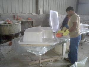 Quality acrylic bathtub making skills training--customer from Saudi Arabia wholesale
