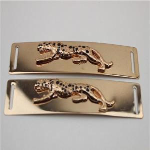 Quality High Quality Light Gold Shoelaces Accessories Engraved Embossed Leopard Metal Buckle For Shoe wholesale