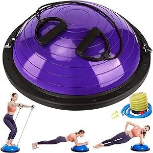 Quality Half Balance Ball Trainer Half Yoga Exercise Ball with Resistance Bands and Foot Pump Balance Trainer wholesale
