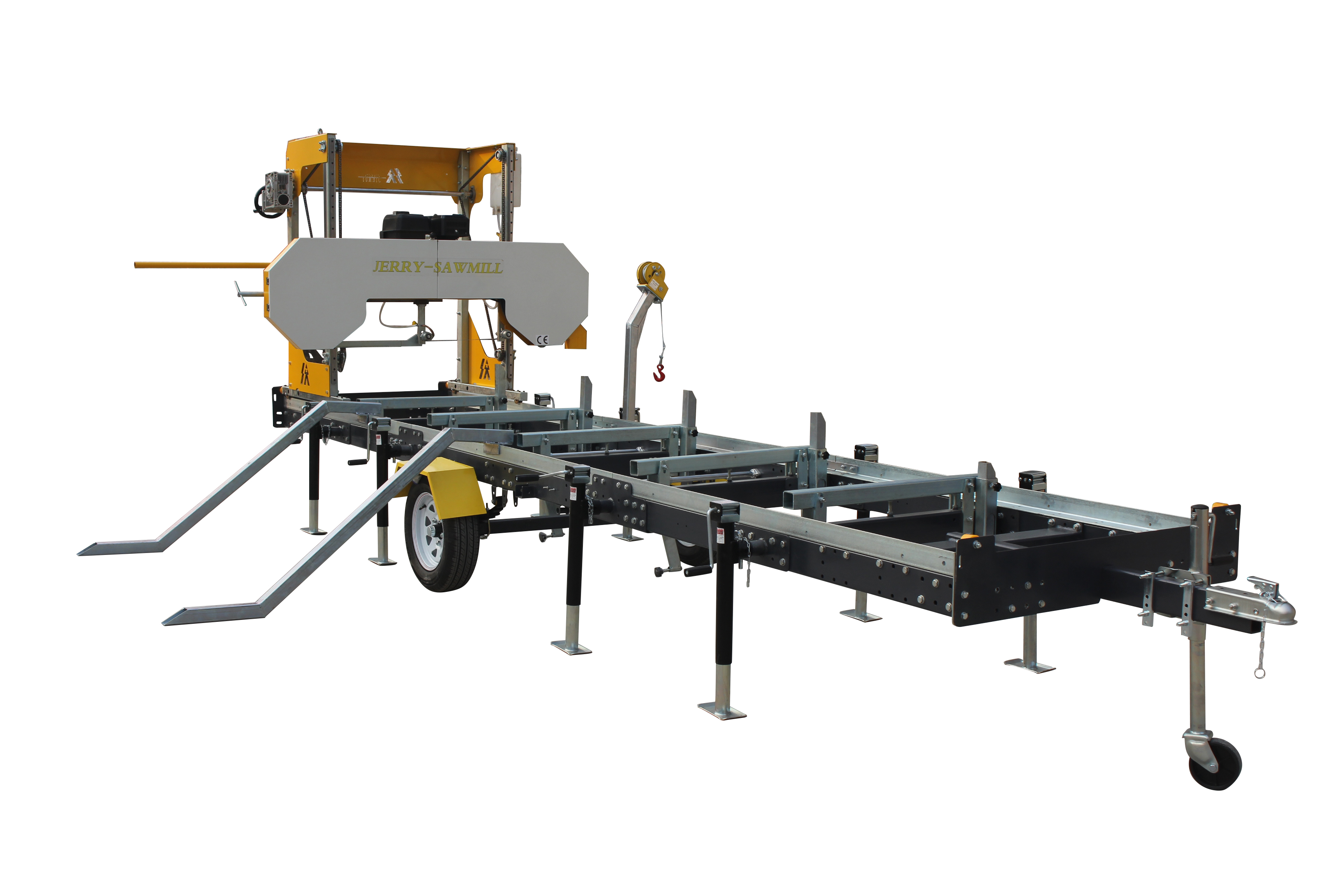 9HP Gasoline Engine Portable Horizontal Band Sawmill With 3.74*1.8*.17m Dimension
